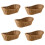 5X Cesta de Vime Tecida Oval Cesta de Servir, Cesta de Armazenamento de 11 Polegadas para Alimentos Frutas Cosméticos Armazenamento Tampo de Mesa e 1