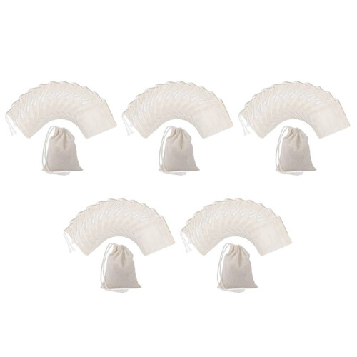 Sacos de AlgodãO com CordãO de 500 Peças, Sacos de Musselina, Sacos de Chá (4 x 3 Polegadas)