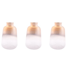 3X Glas Vase Nordisch Galvanisierte Gold Vase Glas Blumen Vasen für Wohnen Kultur Getrocknete Blumen Flasche Bar Dekoration (9X14cm)