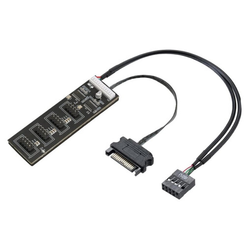 10X 9Pin USB Header Splitter with  Power Cable, Internal USB Hub Extension USB 2.0 Splitter Connector 1
