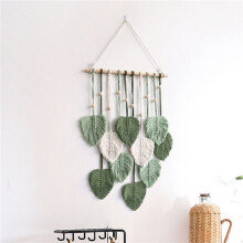 5X Leaf Macrame Wall Hanging Boho Room Home Decor Woven Aesthetic Wall  Home Room Wedding Decoration Green