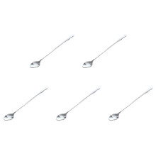 5pcs 10 Inch Stainless Steel Tableware Long Handle Scoop Teaspoon