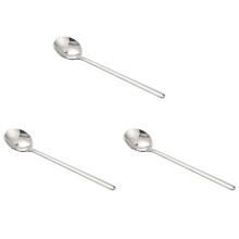 3 St Kaffeskopa 304 Kaffesked i Rostfritt StåL med Långt Handtag Dessert Teskedsset KöKstillbehör Silver S