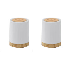 2X Lâmpada de Cabeceira LED Regulável com 7 Cores e 4 Modos de GrãO de Madeira Luz Noturna USB Lâmpada de Mesa Recarregável
