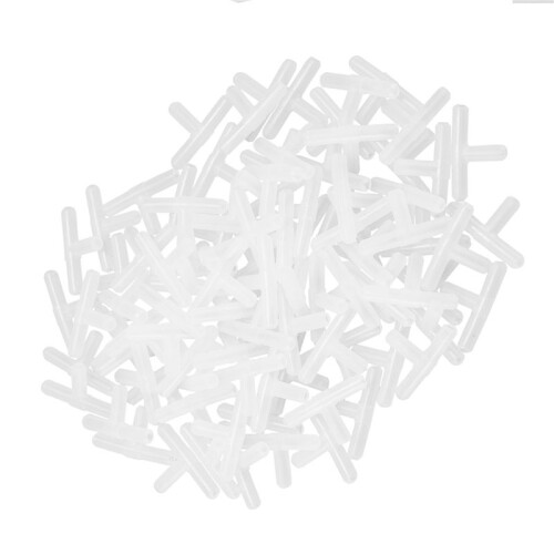Plastic 3-Way T-Shape Aquarium Air Valves 300 Pcs Clear White 1