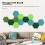 15Pcs Hexagon  Board Hexagonal  Wall Sticker Multifunction 3D Decorative Home Message Board Green Series 1