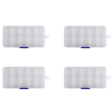 4X 1 to 10 Compartment Plastic Storage Box Transparent for Pearl Pin Jewelry Tools Small Accessories