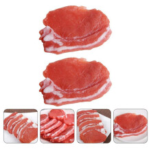 6Pcs Fake Cooked Fresh Pork Simulation Lifelike Meat Food Kitchen Cabinet Desk Decoration Photography Props Display