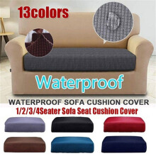 (White,3 Seater)Wasserdichte Sitze Dehnbar Sofa Sitzkissen Bezug Couch Schonbezüge Schoner