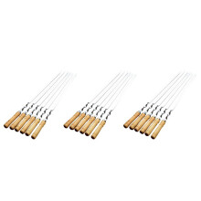 18 Pezzi 55 cm Spiedini per Barbecue Manico Lungo Shish Kebab Barbecue Grill Bastone Legno Barbecue Forchetta Nel Acciaio Inox All'Aperto Grill Ago