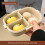 Portable Divided Plastic Lunch Box Food Container For-Yellow 9