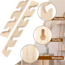 8 PCS Hat Rack for Wall Wooden Baseball Caps Organizer Wall Mount Baseball Hat Holder Vertical Hat Racks for Closet