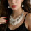 Bohemian Shell Necklace And Earrings Set Handcrafted-Red 7