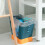 (1 piece wall mounted blue yellow) Expandable Trash Can for Kitchen, Bathroom 3