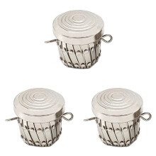 3X Ronde Afwerking Tassen Hardware Portemonnee Frame Onderdelen Pen Tas Koppeling Frame Sluiting Munt Cilinder Portemonnee Accessoires (Zilver)