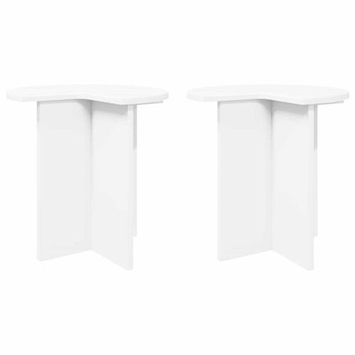 VidaXL vidaXL Side Table 2 pcs White Ø 39 x 38 cm Engineered Wood 1