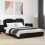 VidaXL vidaXL Bed Frame with Headboard Black Oak 120 x 200 cm Engineered Wood 1