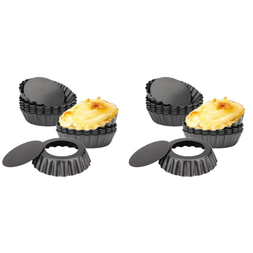 26 Pçs Moldes de Torta de Ovo,  Formas de Torta de 3 Polegadas Fundo Removível, Molde de Muffin de Bolo de Cupcake Ferramenta de Assar Forma