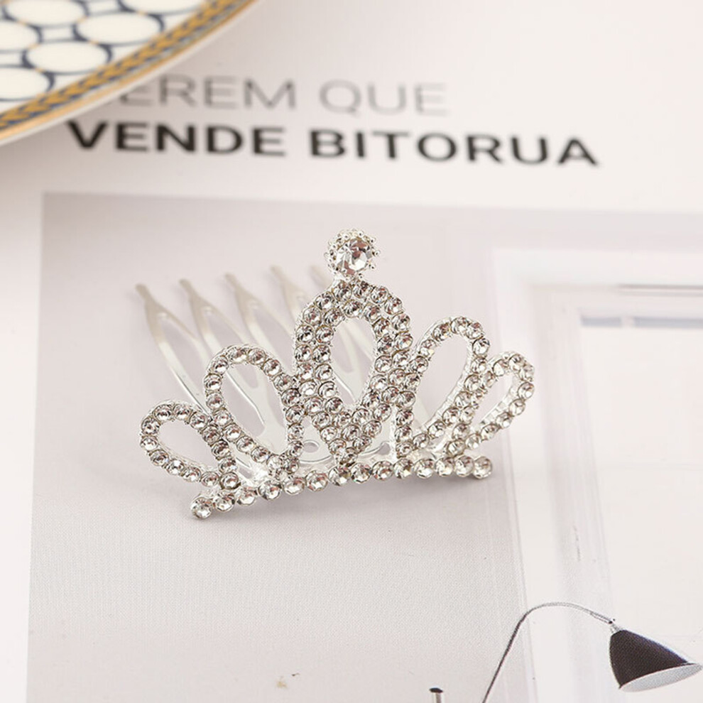 Hue-Grain (1) Crystal Crown Hair Combs For Hairstyling