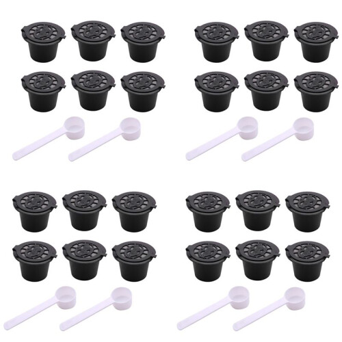24 Pcs Refillable Reusable Espresso Capsule for  Coffee Machine Reusable Capsule Refill Empty Capsule