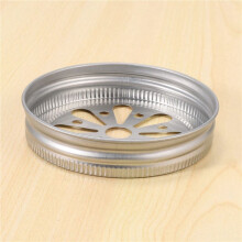 32Pcs Regular Mouth Can Jar Lid Rust Proof Daisy Cut with Straw Hole Hollow Flower Cover for ,Canning Jars,Etc