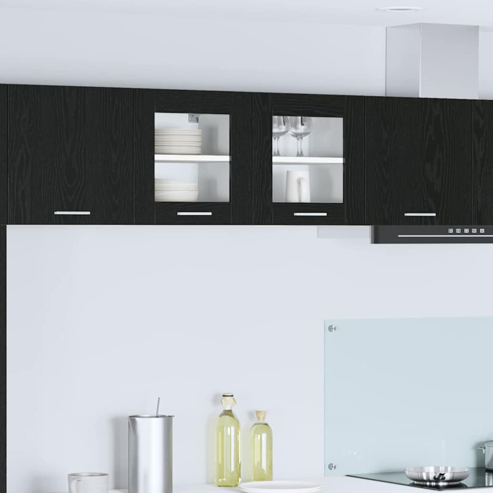 Vidaxl Hanging Cabinet Black Oak 40 X 31 X 40 Cm Engineered Wood