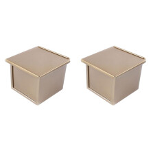 2X -Kastenform mit Deckel, Teigkapazität, Antihaftbeschichtet, Rechteckige, Flache Toastbox zum Backen im Ofen