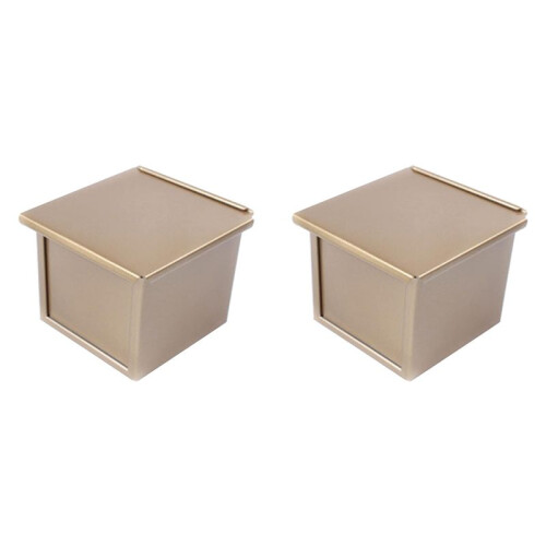 2X  Loaf Pan with Lid, Dough Capacity Non-Stick Rectangle Flat Toast Box for Oven Baking