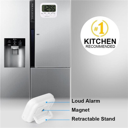 10X Digital Kitchen Timer, Large Screen Large Font Display, Magnetic Back Cooking Timer, Loud Alarm 2