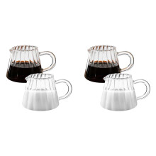 4 Pcs Glass Pitcher, Wave Shaped Glass Creamer Pitcher, Glass Tea Pitcher, Coffee Milk Creamer Pitcher, Milk Frothing