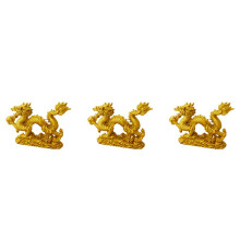 3X Chinesisches Sternzeichen Goldener Drache Statue Tierdekoration Dekoration