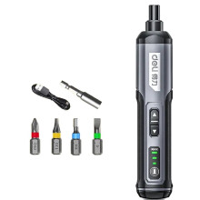DELI Visseuse Électrique Sans Fil avec Batterie Lithium Rechargeable Perceuse 4V Ensemble D'Outils de Puissance Entretien et Réparation