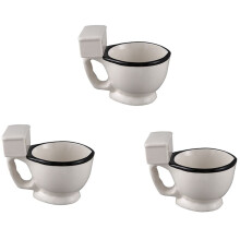 3X Neuheit WC Keramik Becher mit 300Ml Kaffee Tee Milch Eis Becher Lustig für Geschenke