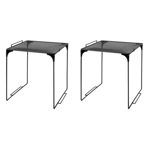 2X Locker Organizer Shelf Stackable Extra Locker Shelf for School Locker Organizer Storage Cabinet Suitable Black