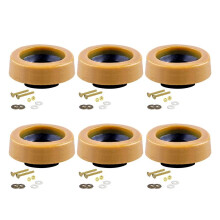 6X Toilet Wax Ring Kit for Floor Outlet Toilets New Install or Re- with Flange and Bolts