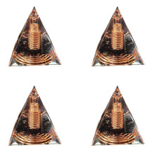4st 6Cm Kristallgrus Spiral Pyramid Spiral Coil Pyramid Handgjord Heminredning Hantverk Spiral KoppartråD