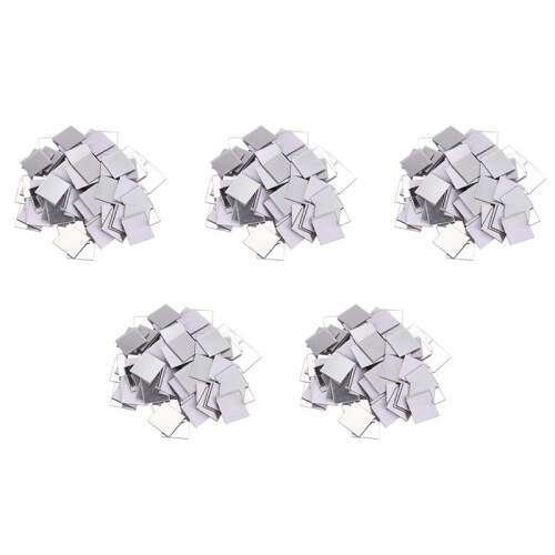 500 Piece Mirror Tile Wall Sticker 3D Decal Room Decor Stick (Silver)