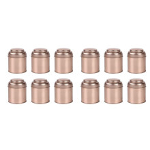 12 Botes de Latas de Té con Tapas Dobles HerméTicas, Caja de Latas y Botes de Cocina Redondos PequeñOs para Té (Oro Rosa)