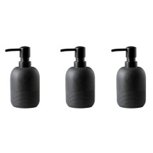 3X Dispenser di Liquido per il Lavaggio Delle Mani, Dispenser di Sapone per il Piano del Bagno, Dispenser di Sapone per Piatti per La Cucina (Nero)