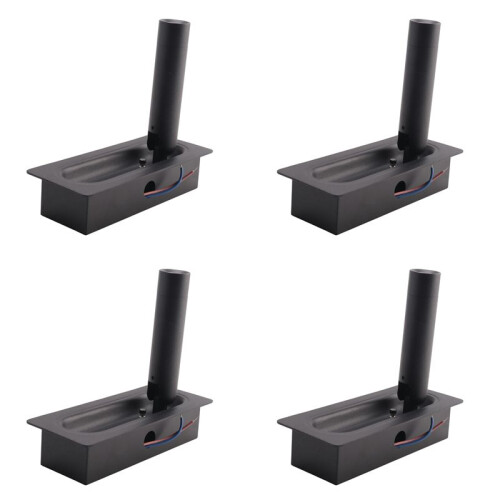 4X Room Led Lamp Headboard Wall Light Sconce Bed Side Reading Light Recessed Automatic  Wall Lamps,Black
