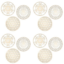 12Pcs / Set Heilige Geometrie Wandkunst Set Holzwandkunst, Heilige Geometrie Kunst, Skulptur, Wanddekoration für Wohnkultur