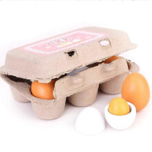 6PCS jucării educaționale preșcolare ouă din lemn bucătărie jucării joc casă bucătărie alimente gătit restaurant mic jucărie bucătărie