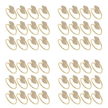 Napkin Ring, 48 Pcs Metal Napkin Rings Holder for Wedding Party Dinner Table Decoration (Leaf-Gold)