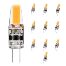 Becuri LED G4, reglabile, ACDC 12-24V, echivalent 2W cu halogen de 20W, alb cald 3000K, 200LM, unghi de fascicul de 360, economie de