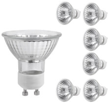 Becuri halogen GU10, pachet de 6, 50W, 230V, 2 pini, reglabile, alb cald, pentru încălzitor de ceară, spot, lumină pe șină, încălzitor