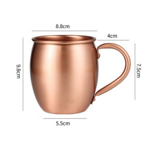 3X 530ML Pure Copper Mug Moscow Mule Mug Drum Cup Cocktail Cup Pure Copper Mug Restaurant Bar Cold Drink Cup, B