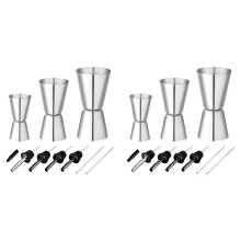 2 Conjunto de Copos Medidores de Coquetel Medida em Barra de AçO InoxidáVel 3/4/5Cl Pequeno Jigger com Escala Interna Copos Medidores Duplos