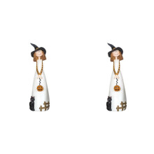 2X Halloween Witch Figurines and Statues Home Decor Resin Witches Cute Elf Sculpture C