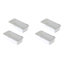 4X Flatware Tray with Lid,Utensil Storage with Lid Plastic Cutlery Tray,Cutlery Drawer Organizer Utensil Container D