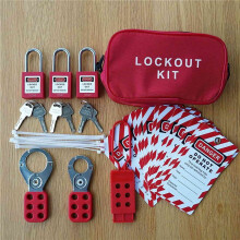 2Set Lockout Tagout Kit -Lockout Tagout Tag, Nylonslips, Nylon Förvaringsväska, RedSafety Hänglås, Lockout Tagout Locks (Röd Kit)